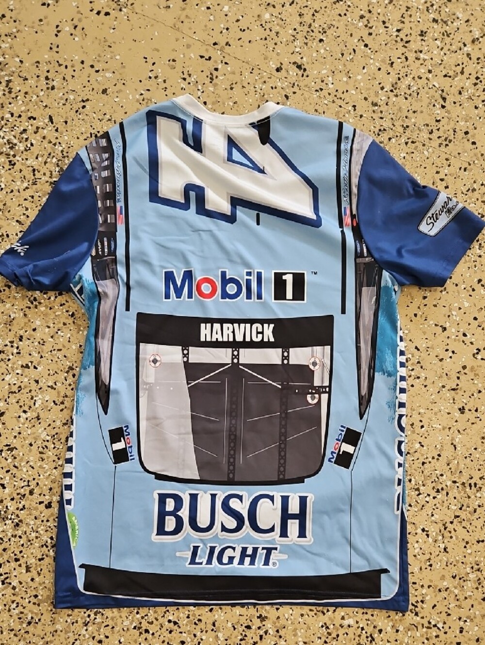 Blue Mens Racing Tee - - Picture 3 of 3